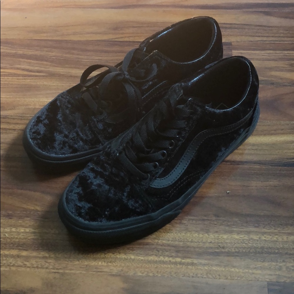 Black velvet vans